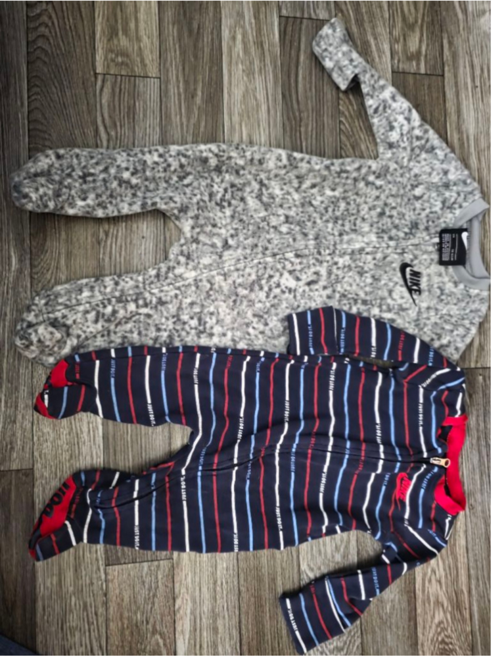 Baby Nike Footies 3 Months Gray Navy Blue